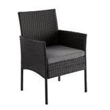 NNEDSZ Outdoor Minimalist Black Wicker 6-Seater Dining Set