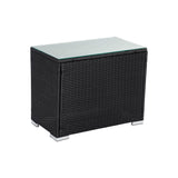 NNEDSZ Black Wicker End Table