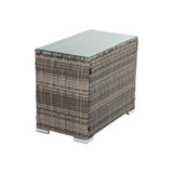 NNEDSZ Outdoor Modular Lounge Sofa with Wicker End Table Set
