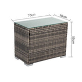 NNEDSZ Outdoor Modular Lounge Sofa with Wicker End Table Set