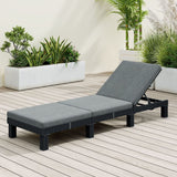 NNEDSZ Black Rattan Sunbed with Adjustable Recline