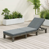 NNEDSZ Grey Rattan Sunbed with Adjustable Recline
