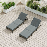NNEDSZ Grey Rattan Sunbed with Adjustable Recline