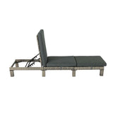 NNEDSZ Grey Rattan Sunbed with Adjustable Recline