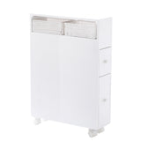 NNEDSZ Removable Bathroom Side Cabinet Toilet Caddy with Storage Drawers- White