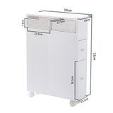 NNEDSZ Removable Bathroom Side Cabinet Toilet Caddy with Storage Drawers- White