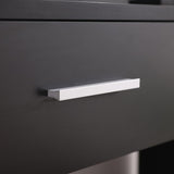 NNEDSZ Fidel Vanity Set with Cushioned Stool and Lighted Mirror- Black