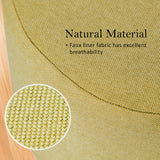 NNEDSZ 2X Fabric Ottoman Round Wooden Leg Foot Stool - Mustard Yellow