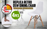 NNEDSZ 4X Retro Dining Cafe Chair DSW WHITE