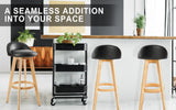 NNEDSZ 4X Wooden Bar Stool Dining Chair Leather LEILA 72cm BLACK