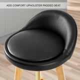 NNEDSZ 4X Wooden Bar Stool Dining Chair Leather LEILA 72cm BLACK