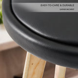 NNEDSZ 4X Wooden Bar Stool Dining Chair Leather LEILA 72cm BLACK