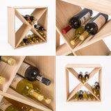 NNEDSZ Timber Criss Cross Wine Rack Storage Cellar Organiser 24 Bottle