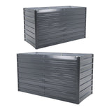 NNEDSZ 2X 2-in-1 Raised Garden Bed Galvanised Steel Planter 240 x 80 x 77cm GREY