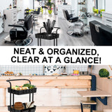 NNEDSZ Trolley Cart Storage Utility Rack Shelf Organiser Swivel Kitchen 3 Tier BLACK