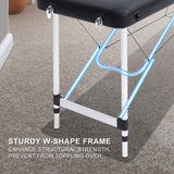 NNEDSZ Aluminium Portable Beauty Massage Table Bed 2 Fold 55cm Black
