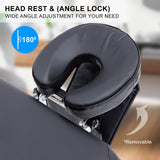 NNEDSZ Aluminium Portable Beauty Massage Table Bed 3 Fold 70cm Black