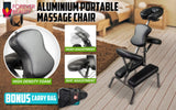 NNEDSZ Aluminium Portable Beauty Massage Foldable Chair Table BLACK