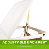 NNEDSZ Wooden Portable Beauty Massage Table Bed 3 Fold 70cm WHITE