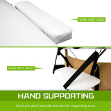 NNEDSZ Wooden Portable Beauty Massage Table Bed 3 Fold 70cm WHITE