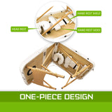 NNEDSZ Wooden Portable Beauty Massage Table Bed 3 Fold 70cm WHITE