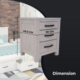 NNEDSZ Foxglove Bedside Tables 3 Drawers Storage Cabinet Shelf Side End Table - White