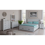 NNEDSZ Foxglove Tallboy 5 Chest of Drawers Solid Ash Wood Bed Storage Cabinet - White