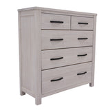NNEDSZ Foxglove Tallboy 5 Chest of Drawers Solid Ash Wood Bed Storage Cabinet - White