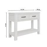 NNEDSZ Foxglove Console Hallway Entry Table 110cm Solid Mt Ash Timber Wood - White