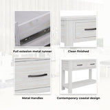 NNEDSZ Foxglove Console Hallway Entry Table 110cm Solid Mt Ash Timber Wood - White