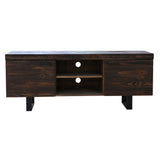 NNEDSZ Rustica 160cm ETU Entertainment TV Unit Solid Pine Wood 2 Door Black