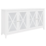 NNEDSZ Daisy Buffet Table 180cm 4 Glass Door Solid Acacia Wood Hampton Furniture -White
