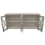 NNEDSZ Daisy Buffet Table 180cm 4 Glass Door Solid Acacia Wood Hampton Furniture -White