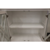 NNEDSZ Daisy Buffet Table 180cm 4 Glass Door Solid Acacia Wood Hampton Furniture -White