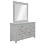 NNEDSZ Myer Dresser Mirror Vanity Dressing Table Solid Mindi Wood Frame White Wash