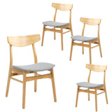 NNEDSZ Cusco 4pc Set Dining Chair Fabric Seat Scandinavian Style Solid Rubberwood