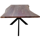 NNEDSZ Lantana Dining Table 240cm Live Edge Solid Acacia Timber Wood Metal Leg -Natural