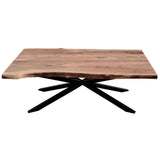 NNEDSZ Lantana Coffee Table 130cm Live Edge Solid Acacia Timber Wood Metal Leg -Natural
