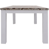 NNEDSZ Plumeria Dining Table 190cm Solid Acacia Wood Home Dinner Furniture -White Brush