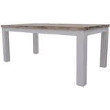 NNEDSZ Plumeria Dining Table 225cm Solid Acacia Wood Home Dinner Furniture -White Brush