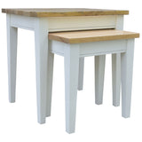 NNEDSZ Lavasa 2pc Nesting Side Sofa End Lamp Table Solid Mango Wood Farmhouse Furniture