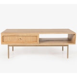 NNEDSZ Martina Coffee Table 115cm Solid Mango Timber Wood Rattan Furniture