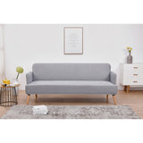 NNEDSZ Merlin 3 Seater Sofa Futon Bed Fabric Lounge Couch - Grey