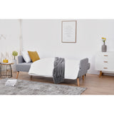 NNEDSZ Merlin 3 Seater Sofa Futon Bed Fabric Lounge Couch - Grey