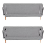 NNEDSZ Merlin 3 Seater Sofa Futon Bed Fabric Lounge Couch - Grey