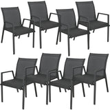 NNEDSZ Iberia 8pc Set Aluminium Outdoor Dining Table Chair Charcoal