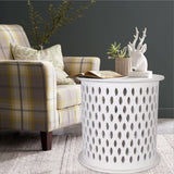 NNEDSZ Pansy  Wooden Round 50cm Side Table Sofa End Tables - White
