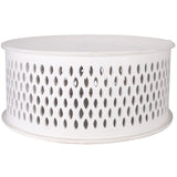 NNEDSZ Pansy  Wooden Round 80cm Coffee Table - White