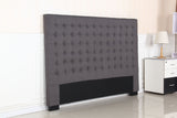 NNEDSZ Bed Head King Charcoal Headboard Upholstery Fabric Tufted Buttons
