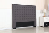 NNEDSZ Bed Head Queen Charcoal Headboard Upholstery Fabric Tufted Buttons
